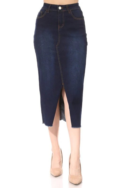 Midi denim skirt