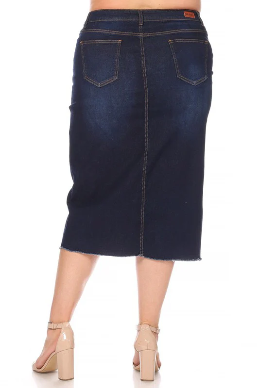 Midi denim skirt plus size - Image 4