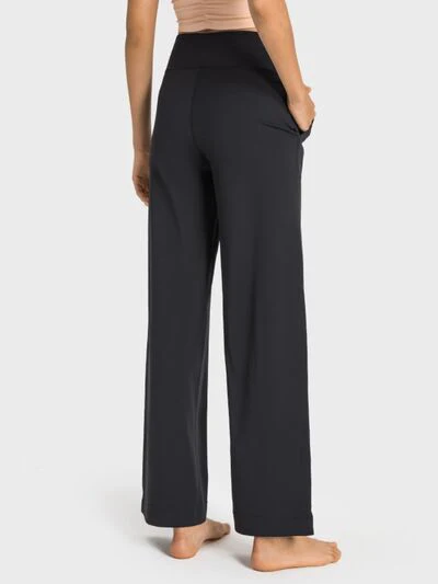 Millennia Drawstring Waist Wide Leg Sports Pants with Pockets - Image 16