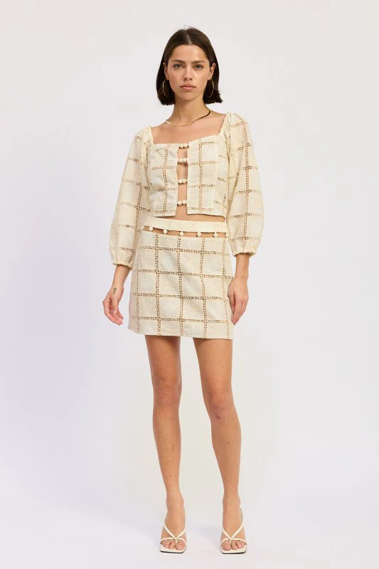 MINI EMBROIDERED BEADED SKIRT - Image 4