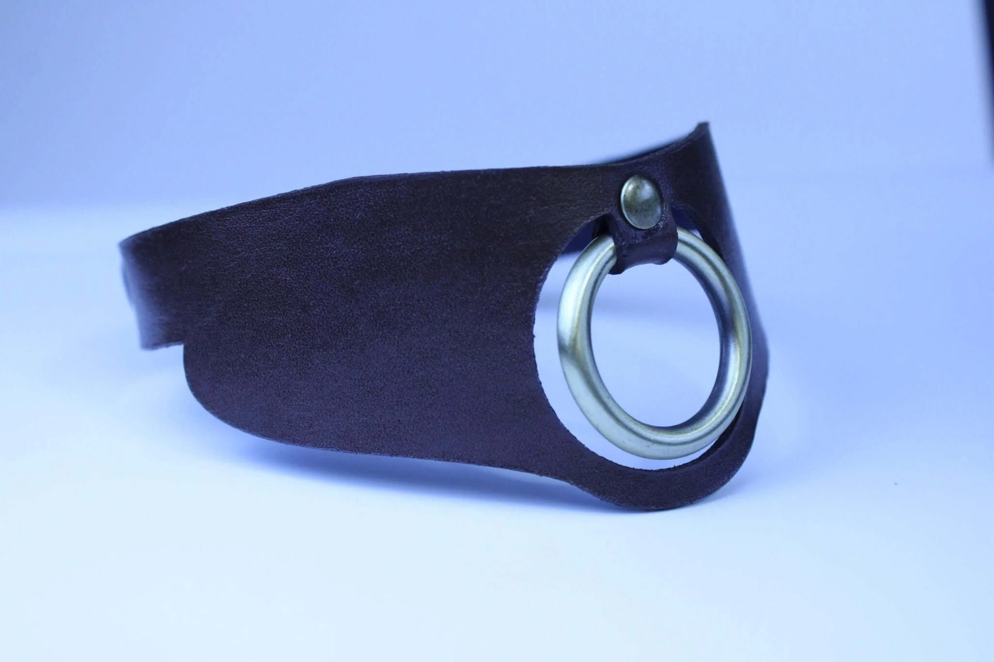 Minimalist BDSM collar Leather Posture Choker with O-Ring - Image 4