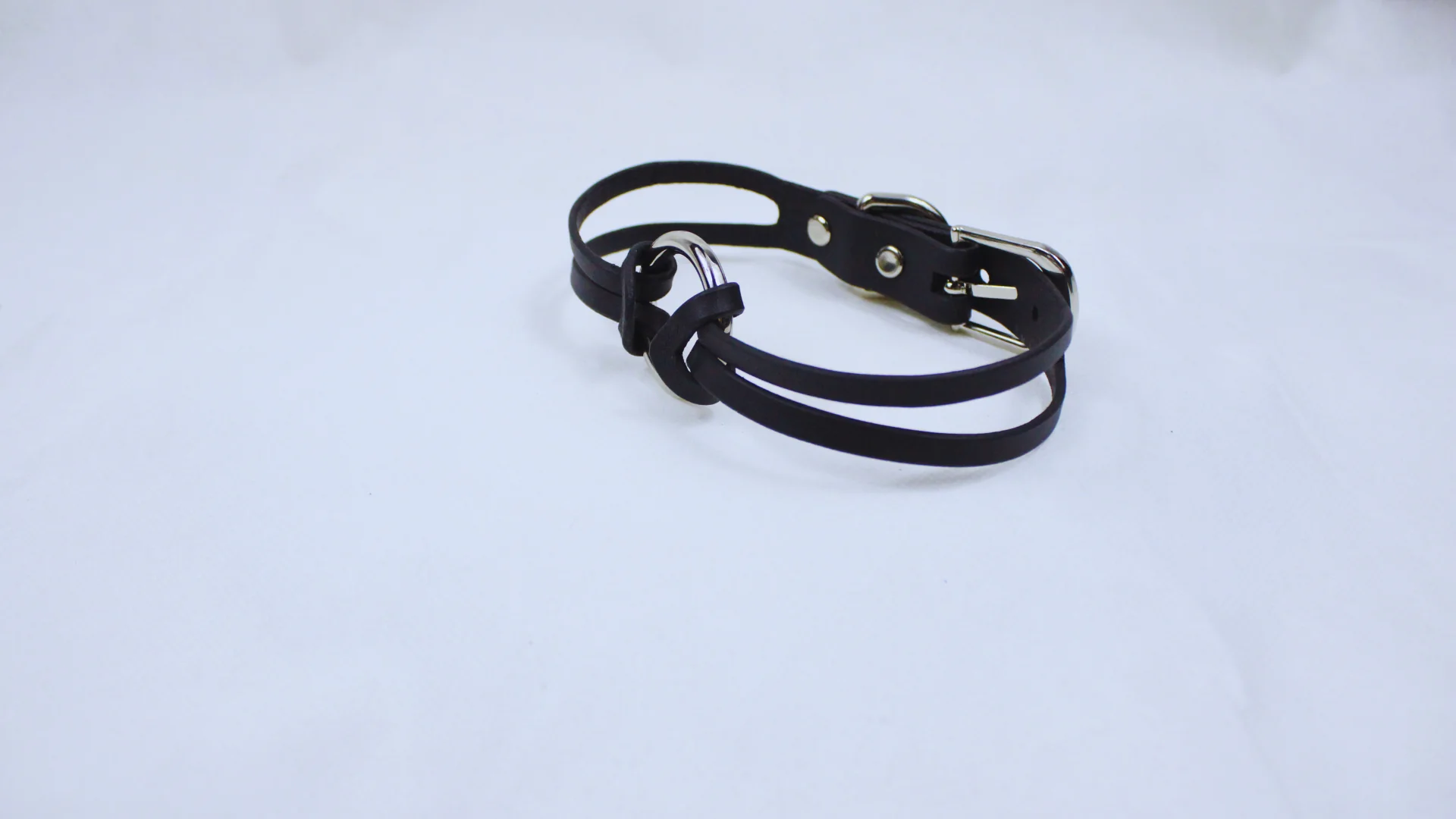 Minimalist Leather BDSM Collar | Double Strap Gothic Submissive Collar - Image 5