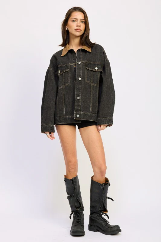 MIX MEDIA OVERSIZE DENIM JACKET - Image 3