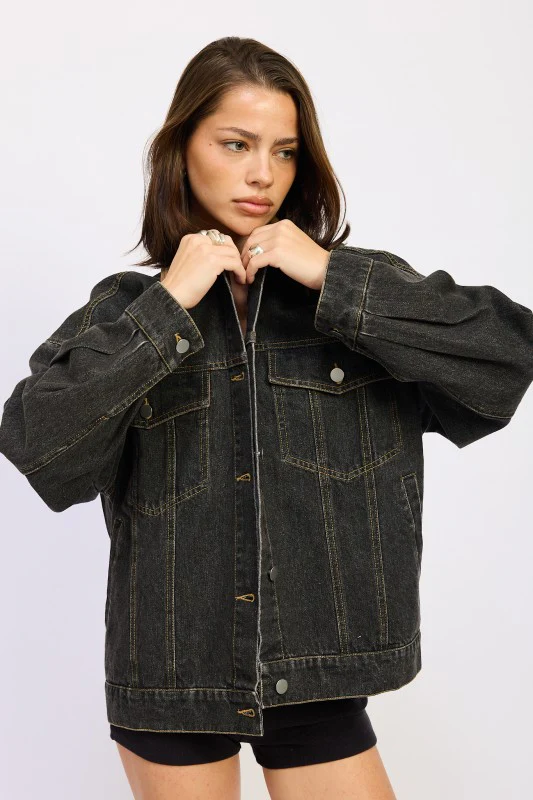 MIX MEDIA OVERSIZE DENIM JACKET - Image 4