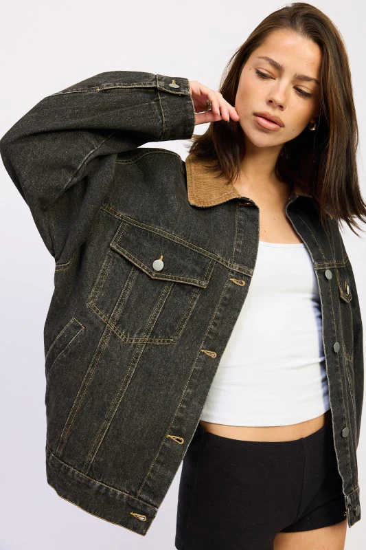 MIX MEDIA OVERSIZE DENIM JACKET - Image 6