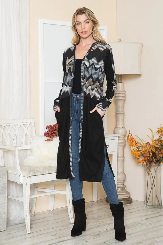 Mixed Media Maxi Cardigan - Image 2