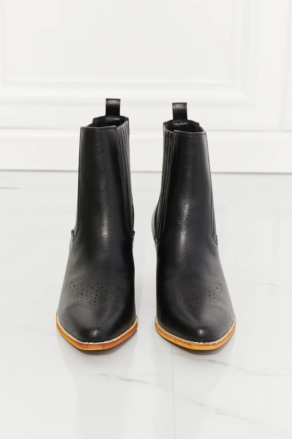 MMShoes Love the Journey Stacked Heel Chelsea Boot in Black - Image 5