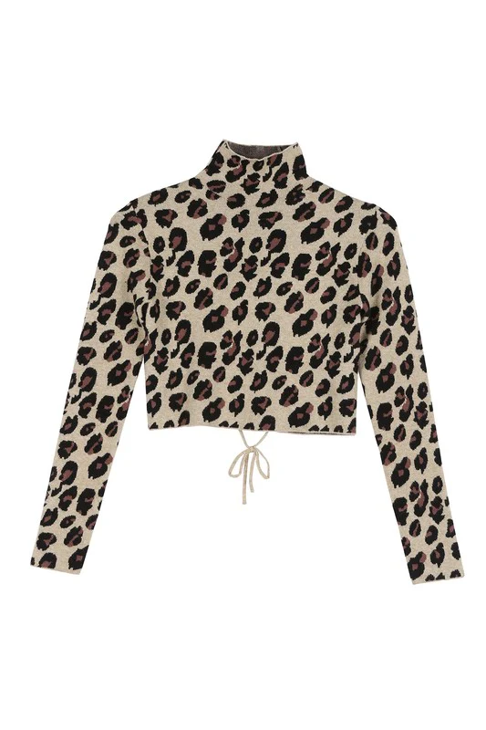 Mock neck lace-up open back top - Image 19