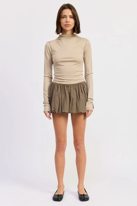 MOCK NECK LONG SLEEVE JERSEY TOP - Image 4