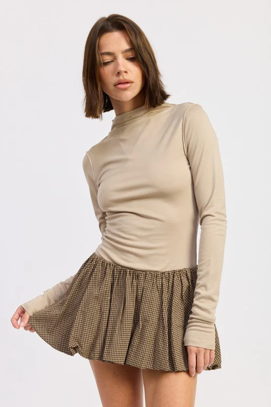 MOCK NECK LONG SLEEVE JERSEY TOP - Image 6