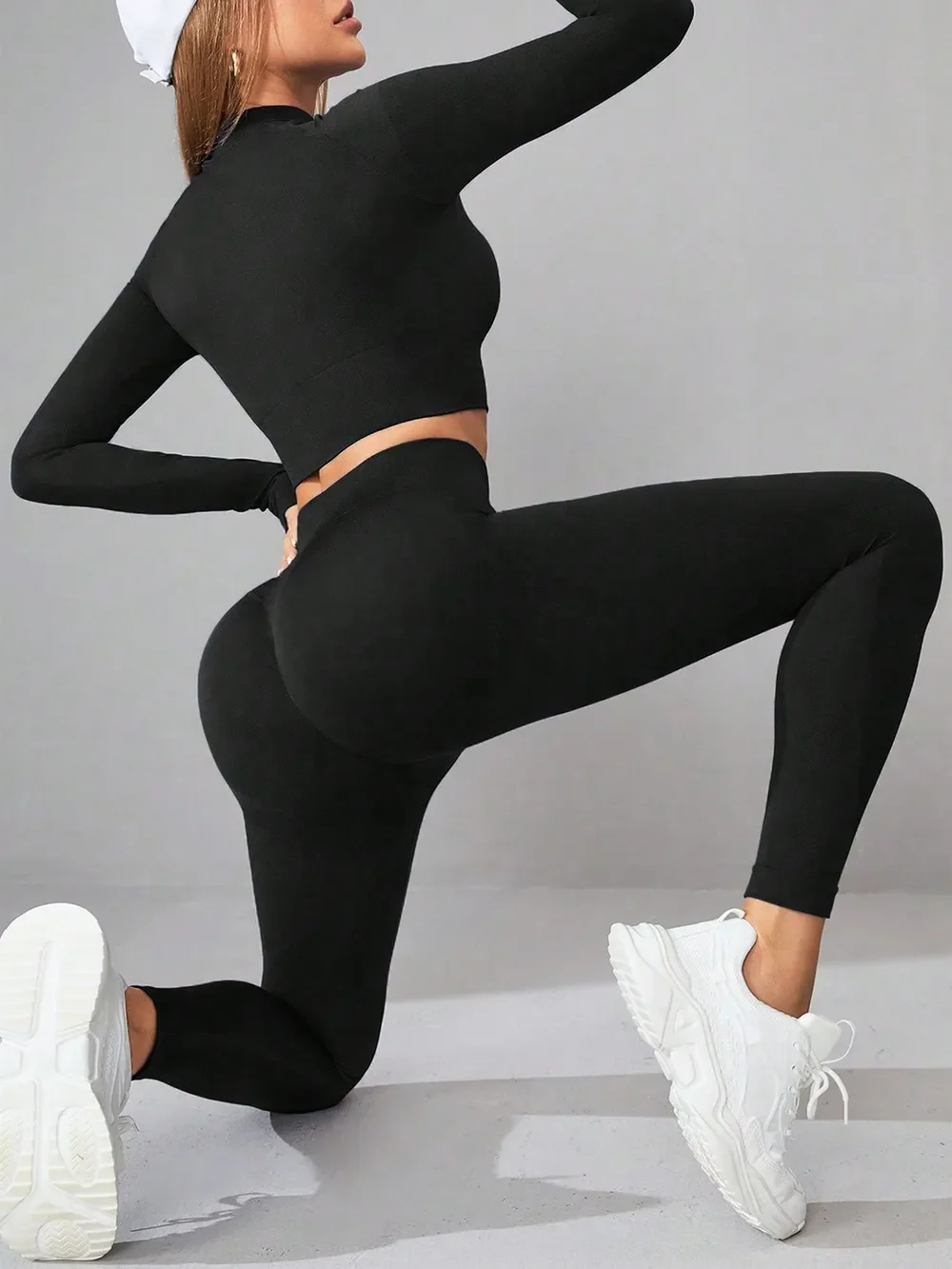 Mock Neck Long Sleeve Top and Leggings Active Set - Image 3
