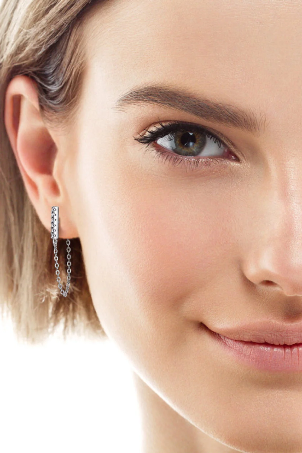 Moissanite 925 Sterling Silver Connected Earrings - Image 5
