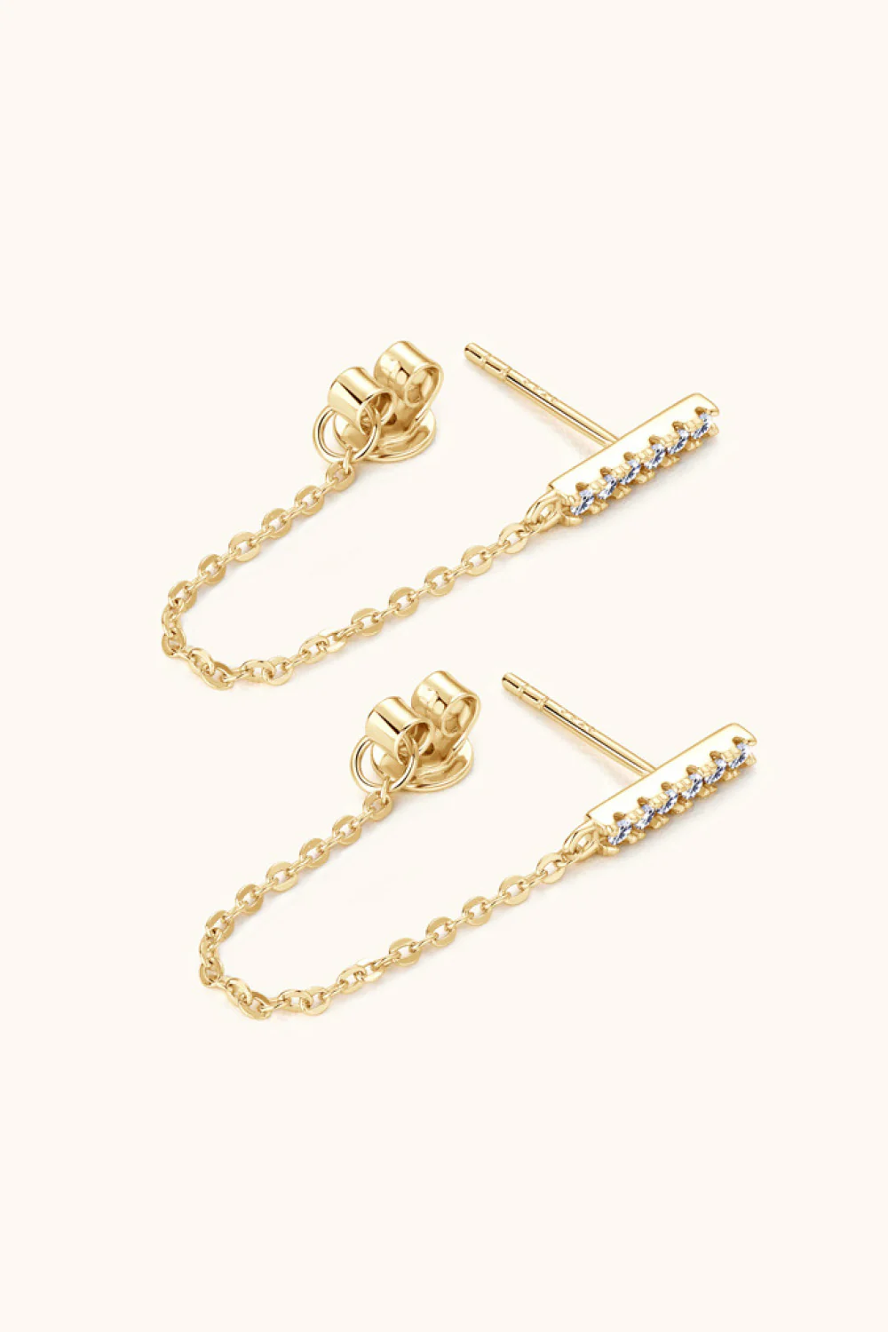 Moissanite 925 Sterling Silver Connected Earrings - Image 7
