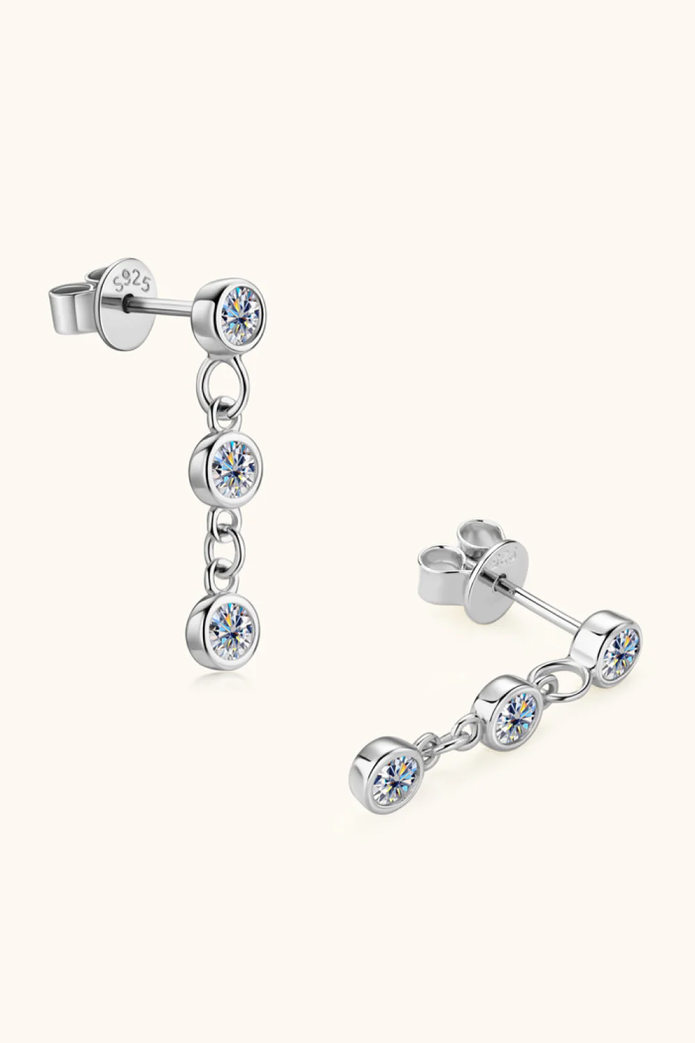 Moissanite 925 Sterling Silver Drop Earrings - Image 2
