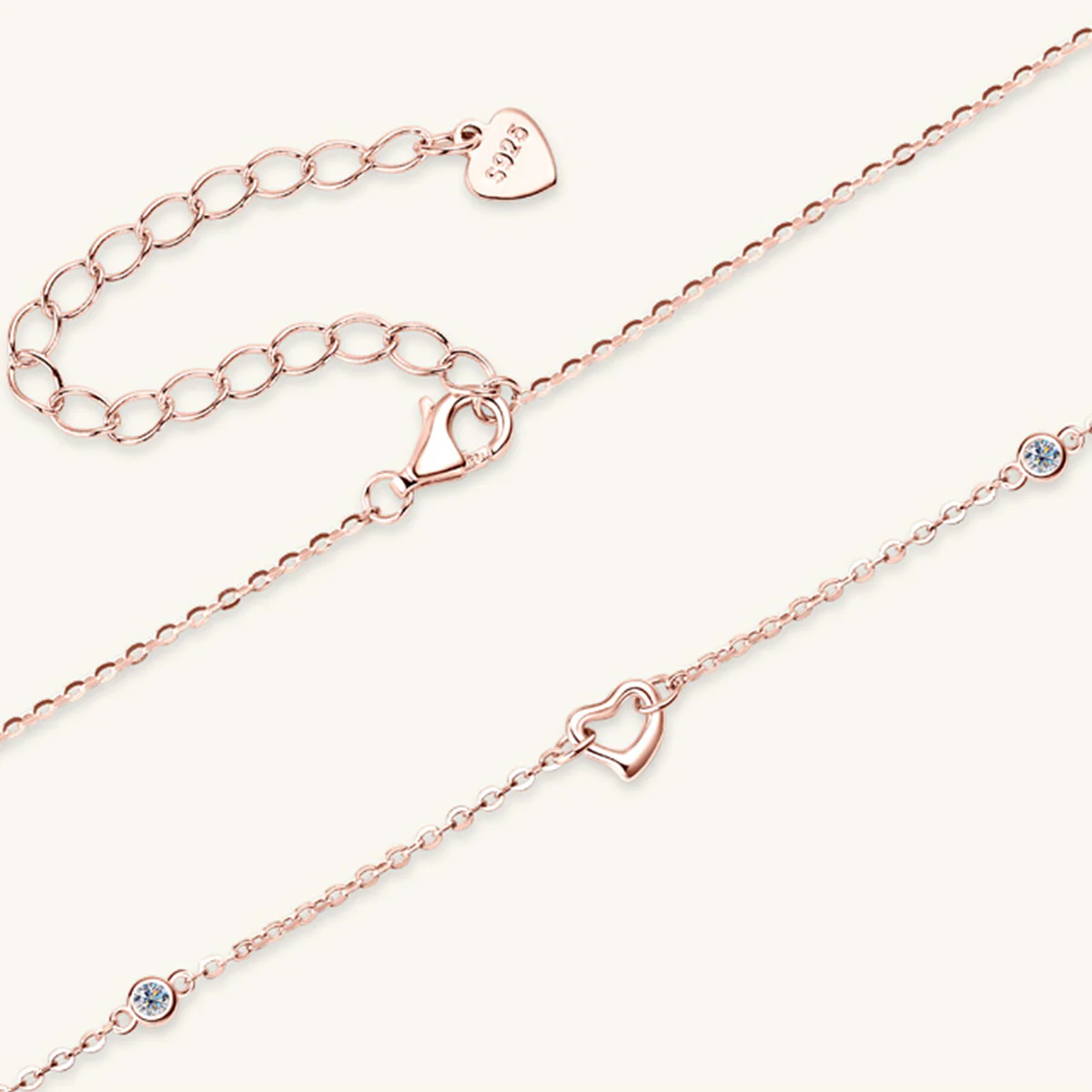Moissanite 925 Sterling Silver Heart Necklace - Image 8