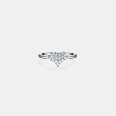 Moissanite 925 Sterling Silver Heart Ring - Image 5