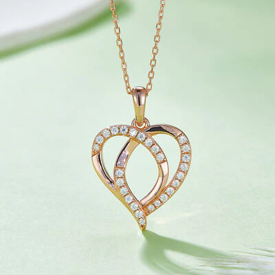 Moissanite 925 Sterling Silver Heart Shape Necklace - Image 4