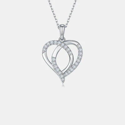Moissanite 925 Sterling Silver Heart Shape Necklace - Image 7