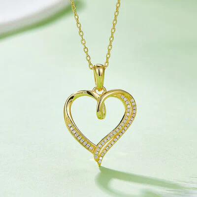 Moissanite 925 Sterling Silver Heart Shape Necklace - Image 2