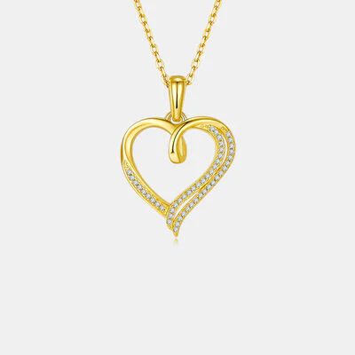 Moissanite 925 Sterling Silver Heart Shape Necklace - Image 3