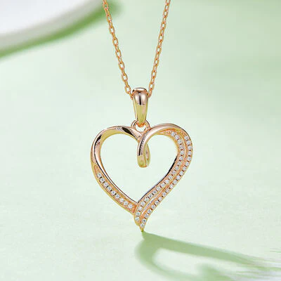 Moissanite 925 Sterling Silver Heart Shape Necklace - Image 4