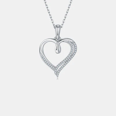 Moissanite 925 Sterling Silver Heart Shape Necklace - Image 7