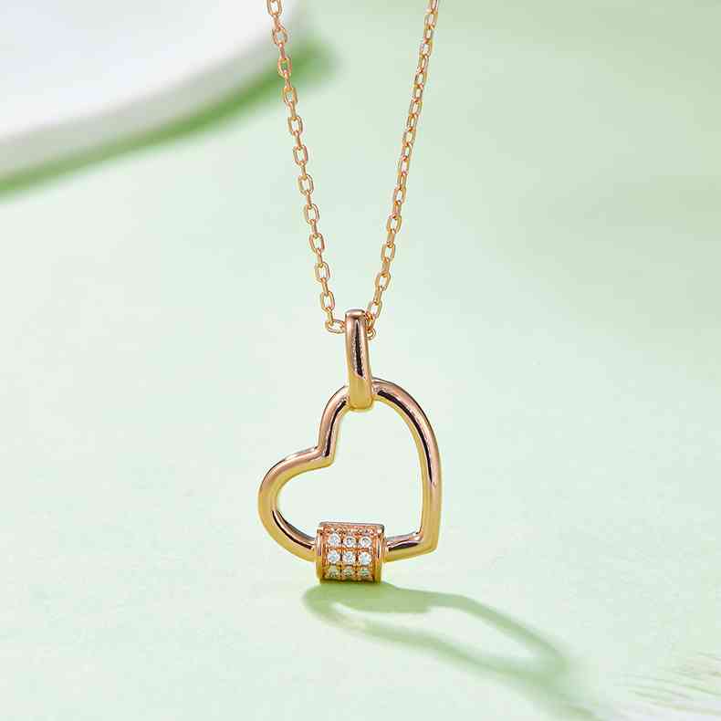 Moissanite 925 Sterling Silver Heart Shape Necklace - Image 4