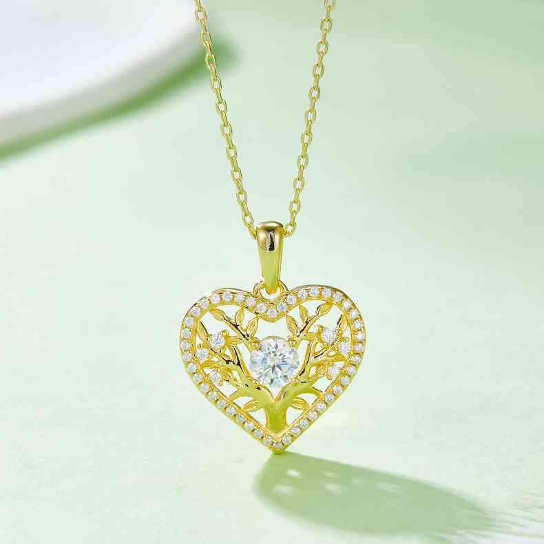 Moissanite 925 Sterling Silver Heart Shape Necklace - Image 2