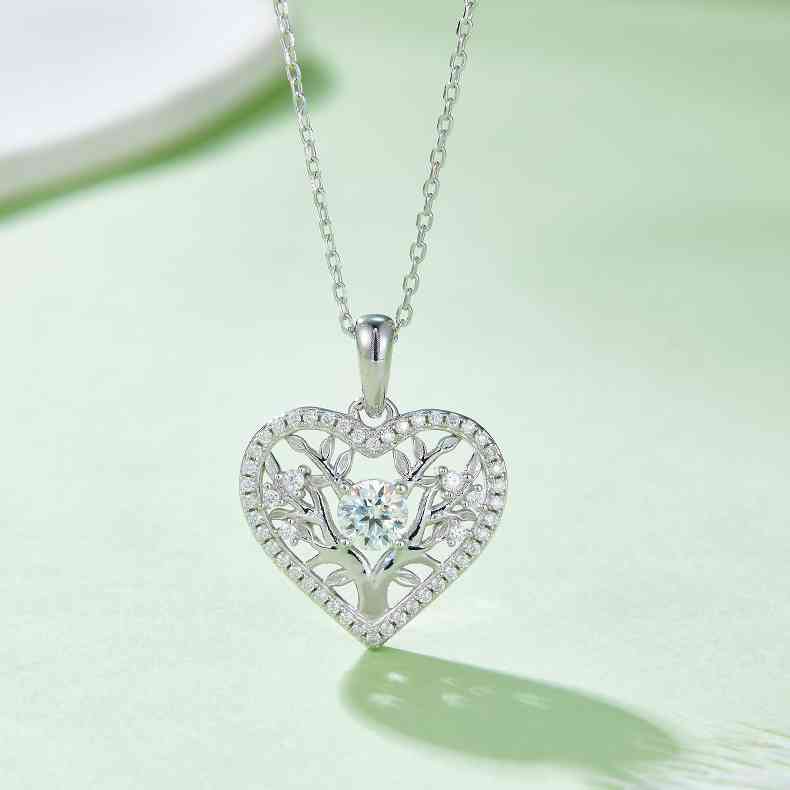 Moissanite 925 Sterling Silver Heart Shape Necklace - Image 3
