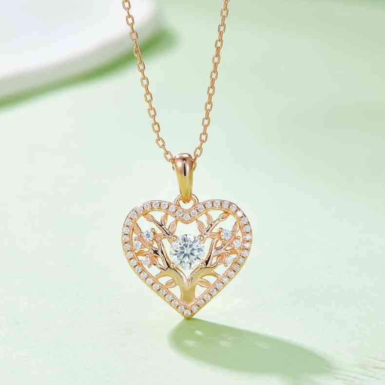 Moissanite 925 Sterling Silver Heart Shape Necklace - Image 4