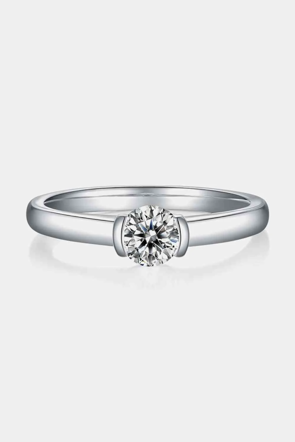 Moissanite 925 Sterling Silver Solitaire Ring - Image 2