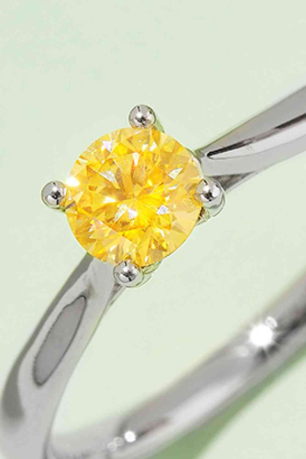 Moissanite Contrast 925 Sterling Silver Solitaire Ring - Image 8