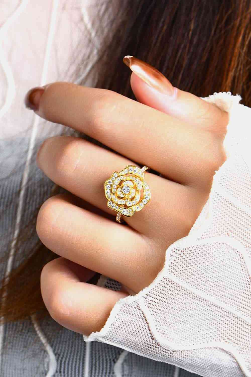 Moissanite Flower Shape Ring - Image 6