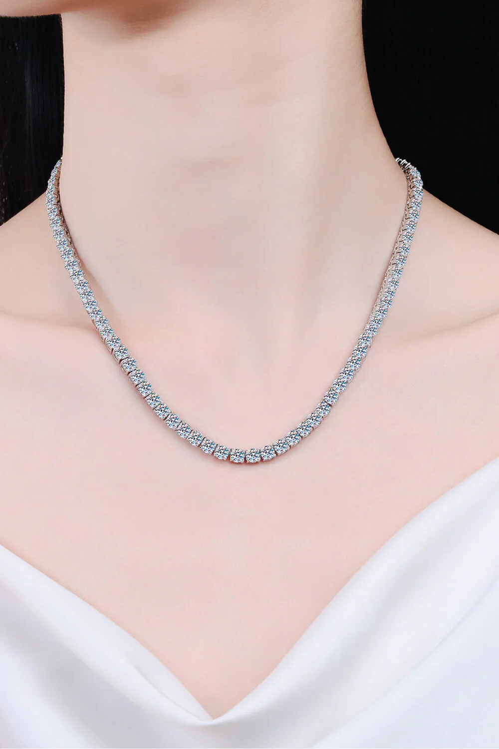 Moissanite Rhodium-Plated Necklace - Image 3