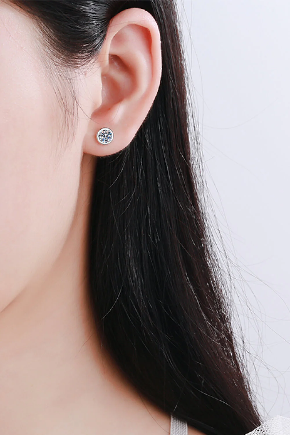 Moissanite Round-Shaped Stud Earrings - Image 3