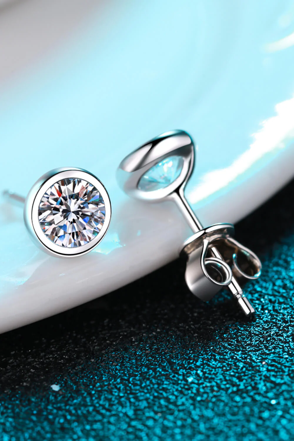 Moissanite Round-Shaped Stud Earrings - Image 4