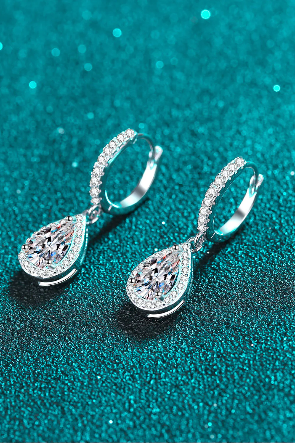 Moissanite Teardrop Earrings - Image 4