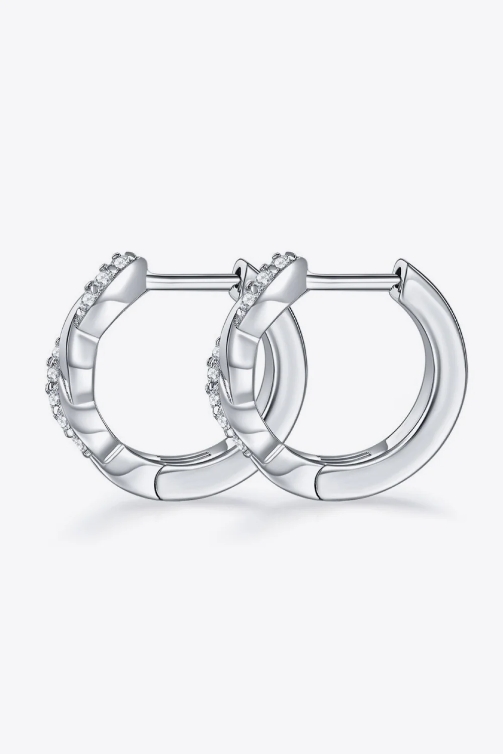 Moissanite Twisted Platinum-Plated Earrings - Image 2