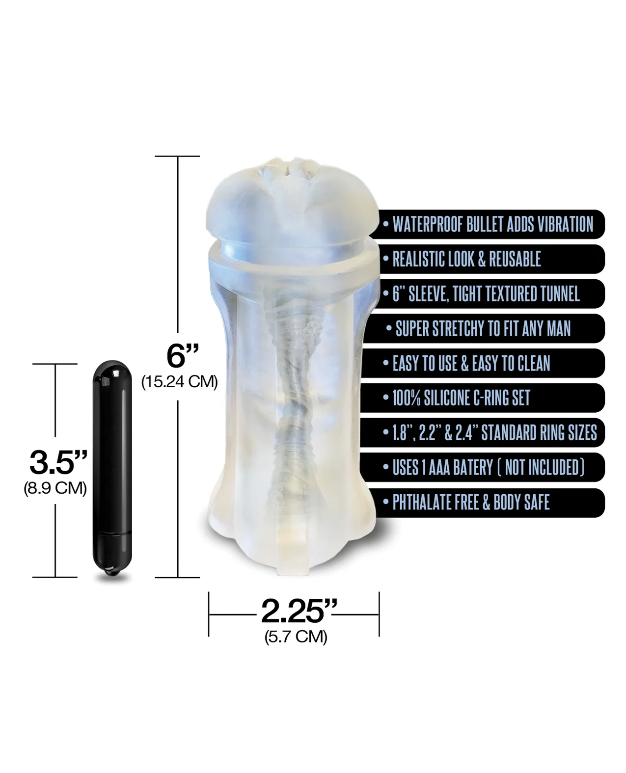 MSTR B8 Squeeze Box Vibrating Pussy Pack - Kit of 5 Clear - Image 4