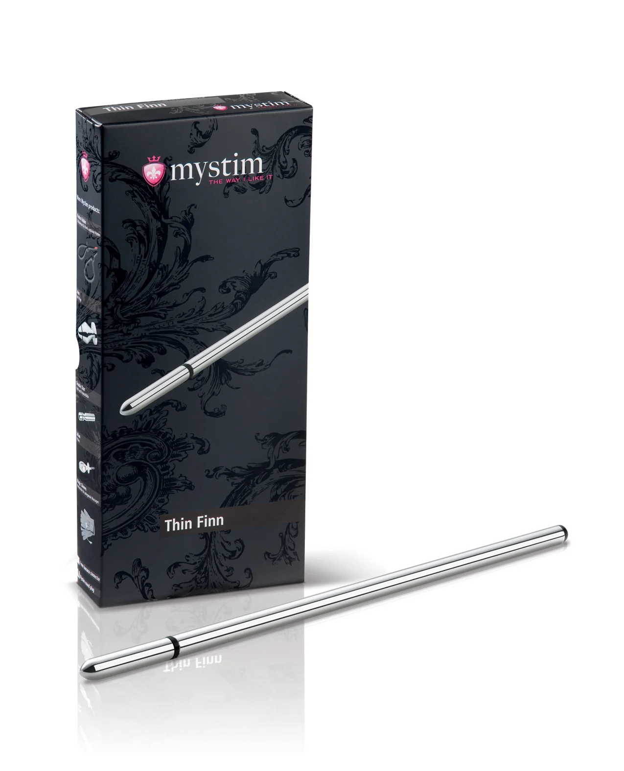 Mystim Thin Finn eStim Urethral Sound - Silver - Image 2