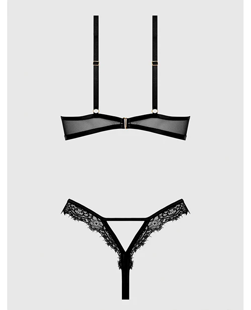Nadia Lace & Mesh Cutout Teddy - Black MD - Image 5