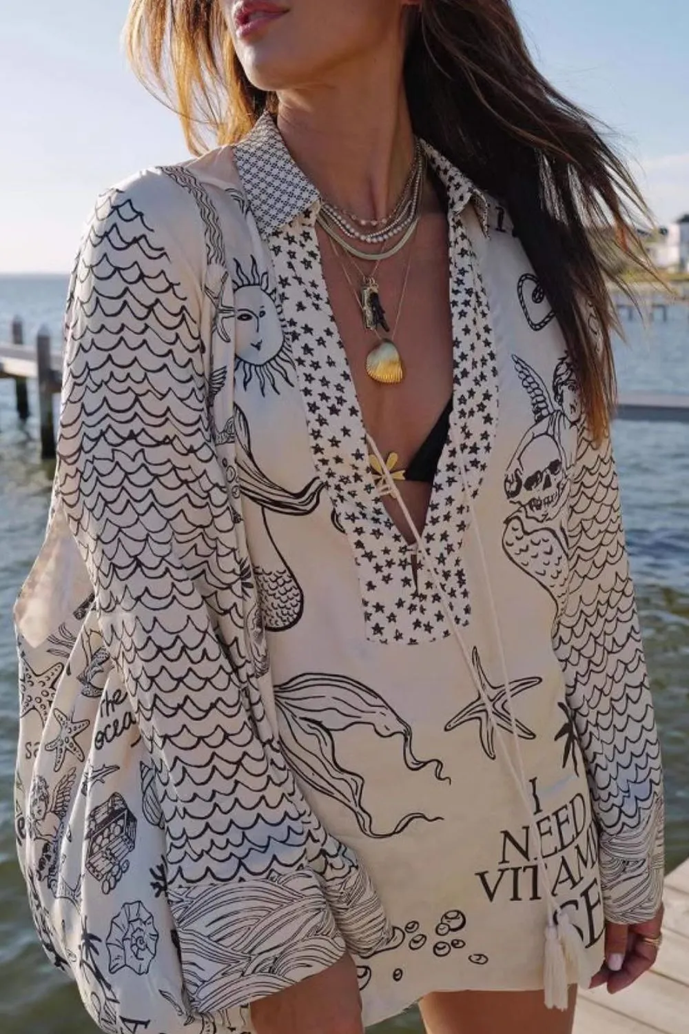 Nautical Print Top and Shorts Set - Image 3