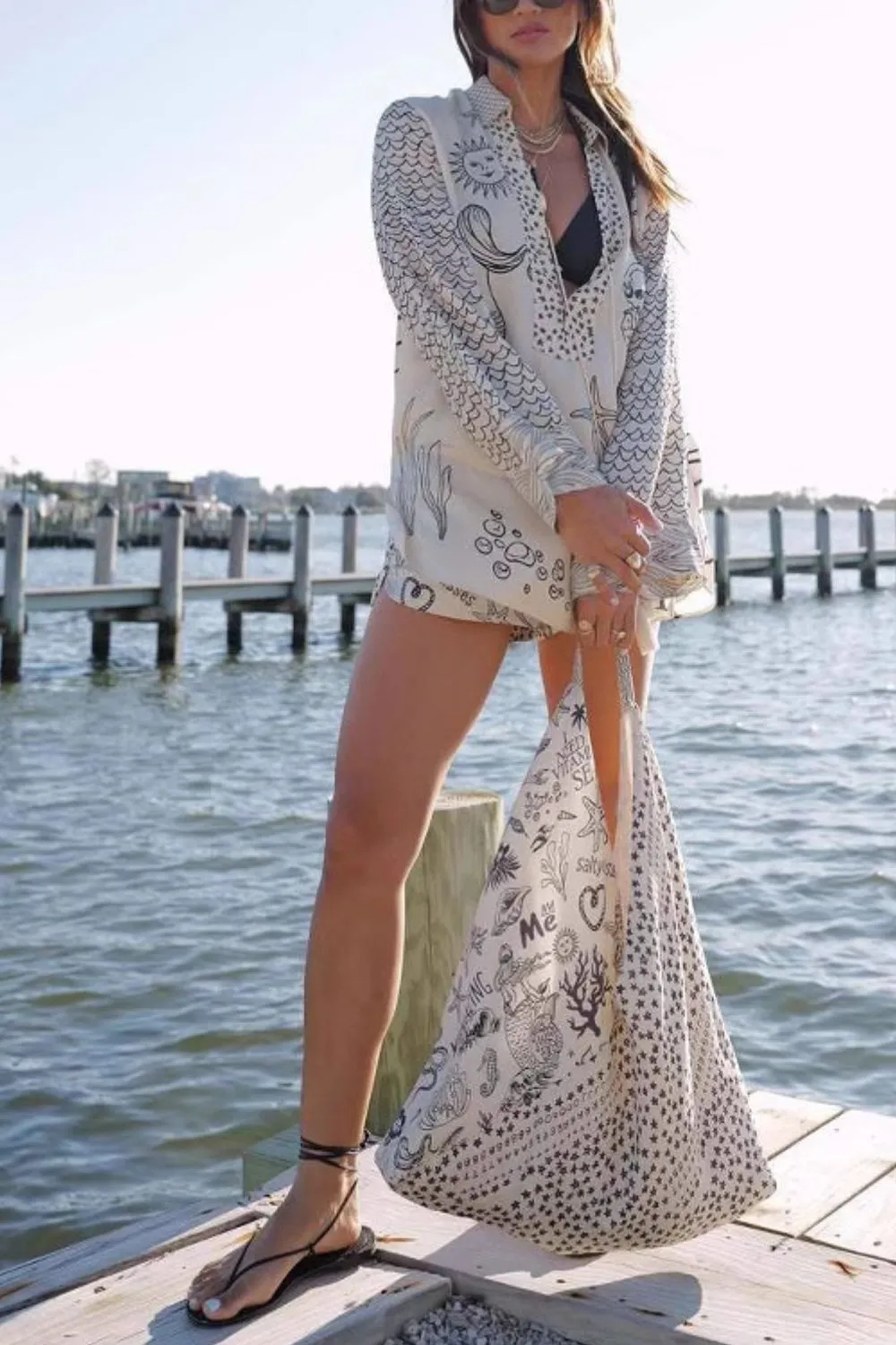 Nautical Print Top and Shorts Set - Image 5