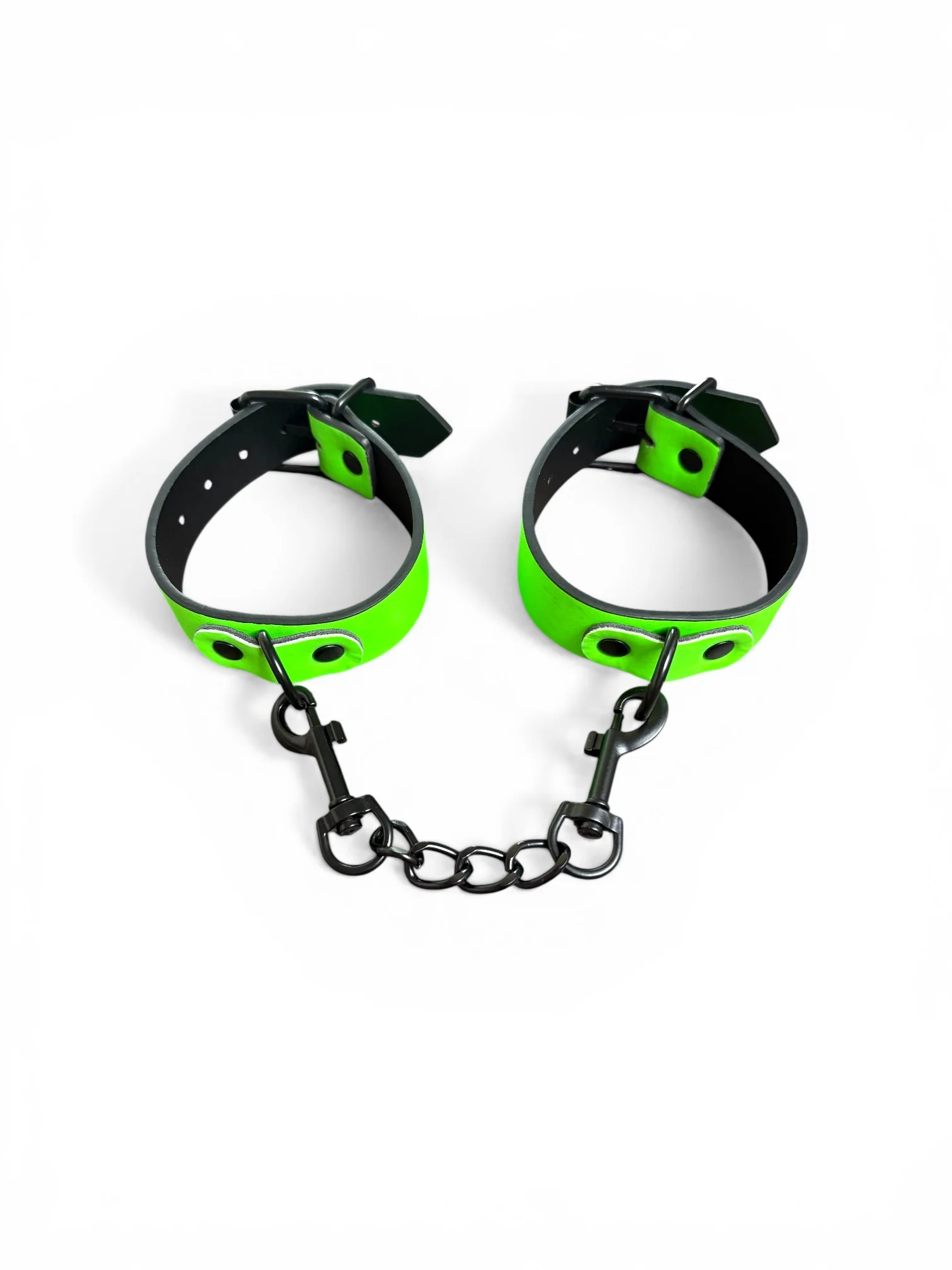 Neon Pulse Adjustable Sex Cuffs – Electric Green