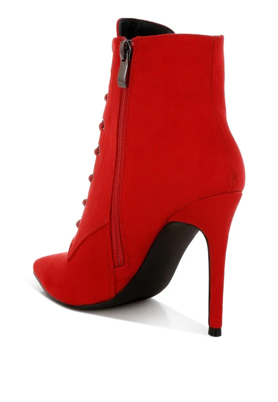 Nesta Stiletto Heel Lace Up Boots - Image 2