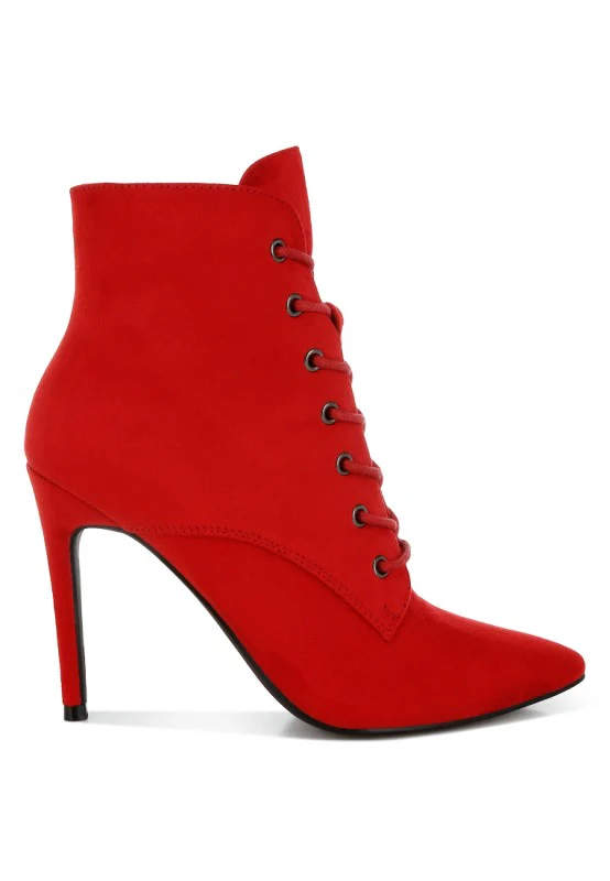 Nesta Stiletto Heel Lace Up Boots - Image 3