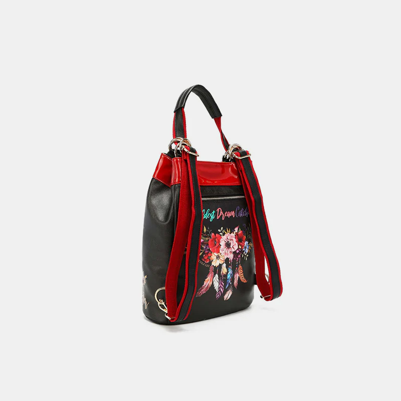 Nicole Lee USA Flower Pattern Adjustable Strap Backpack Bag - Image 3