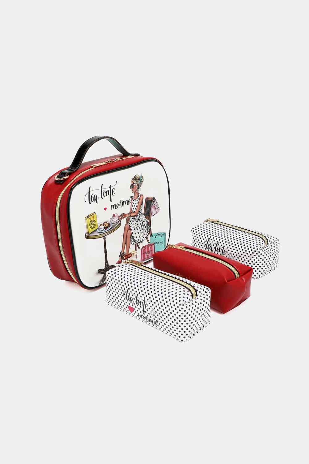 Nicole Lee USA Printed Handbag with Three Pouches - Image 32