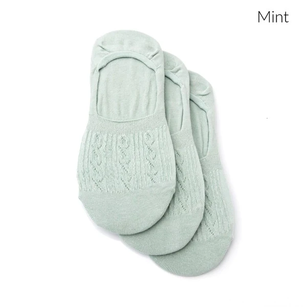 No Slip Cable Knit Sneaker Socks - 3 Pack - Image 10