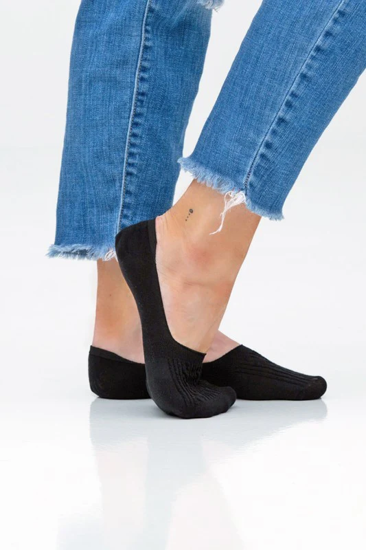 No Slip Cable Knit Sneaker Socks - 3 Pack - Image 2